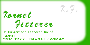 kornel fitterer business card